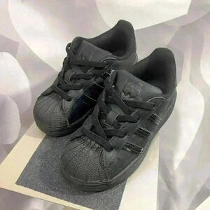 Adidas SuperStar Girls Black Sneakers
